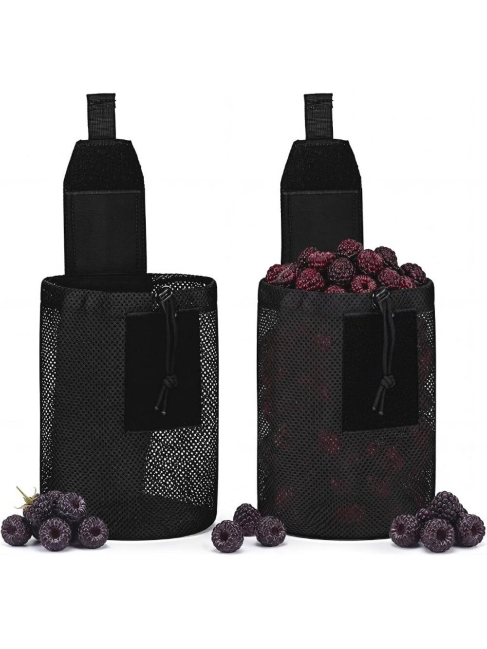2 Pack Mesh Foraging Bags - 7.5x9 Inch Berry & Mushroom Harvest Pouches